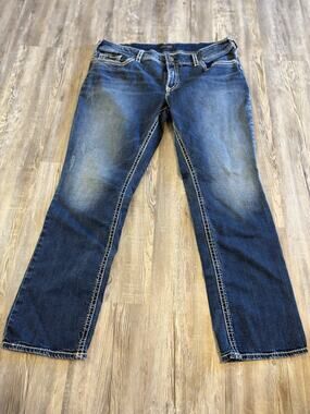 Silver Jeans Co. Suki Women’s Bootcut Jeans Size 40x31 Dark Wash Stretch Denim